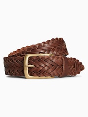 Dark Brown Weave Leather Belt - Image 2 of 4
