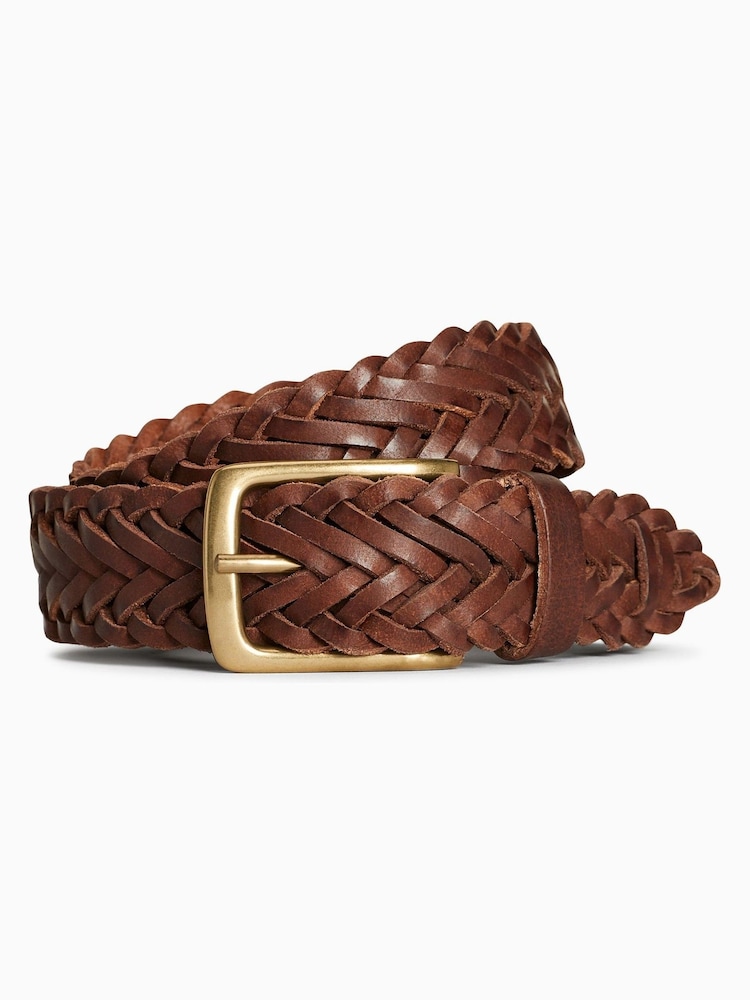 Dark Brown Weave Leather Belt - Image 2 of 4