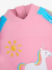 JoJo Maman Bébé Blue Unicorn UPF 50 2-Piece Sun Protection Suit - Image 7 of 9