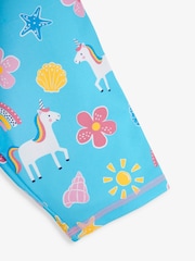 JoJo Maman Bébé Blue Unicorn UPF 50 2-Piece Sun Protection Suit - Image 9 of 9