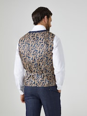 Skopes Navy Woolf Check Tailored Fit Suit Waistcoat - Image 3 of 5