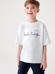Paul Smith Junior Boys Holographic Short Sleeve Oversized Iconic Print 100% Cotton T-Shirt - Image 1 of 6