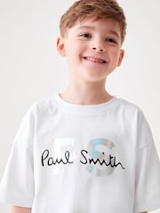 Paul Smith Junior Boys Holographic Short Sleeve Oversized Iconic Print 100% Cotton T-Shirt - Image 2 of 6