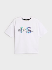 Paul Smith Junior Boys Holographic Short Sleeve Oversized Iconic Print 100% Cotton T-Shirt - Image 4 of 6