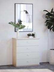 Wiemann Peyton Rustic Oak/White 4 Drawer Glass Chest - Image 1 of 1