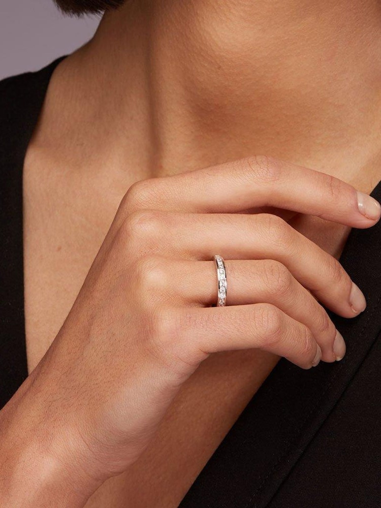 Beaverbrooks Sterling Silver Cubic Zirconia Stacking Ring - Image 5 of 5
