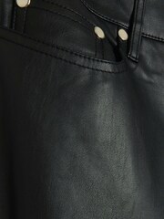 River Island Black Faux Leather Straight Leg Trousers - Image 4 of 4