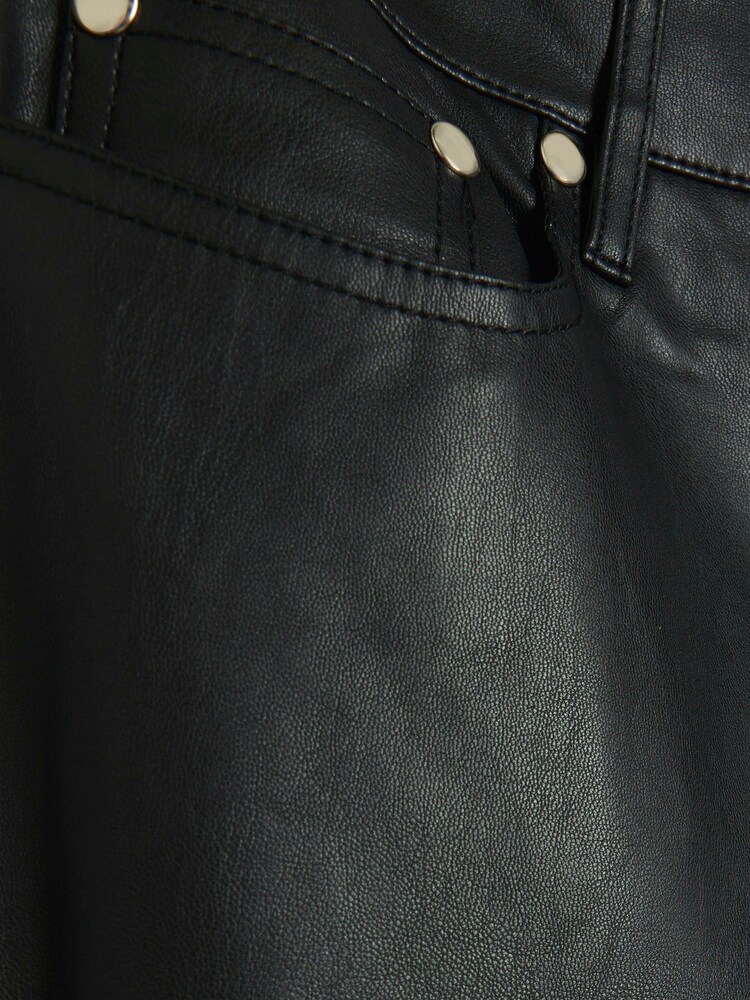 River Island Black Faux Leather Straight Leg Trousers - Image 4 of 4