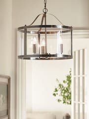 Laura Ashley Brass Harrington Pendant 3 Light Ceiling Light - Image 1 of 5
