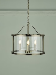 Laura Ashley Brass Harrington Pendant 3 Light Ceiling Light - Image 2 of 5