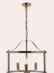 Laura Ashley Brass Harrington Pendant 3 Light Ceiling Light - Image 3 of 5