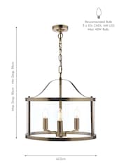 Laura Ashley Brass Harrington Pendant 3 Light Ceiling Light - Image 5 of 5
