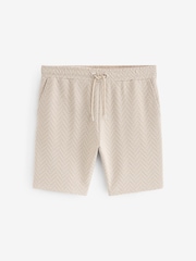 Neutral Textured Zig Zag Jersey Shorts - Image 5 of 6