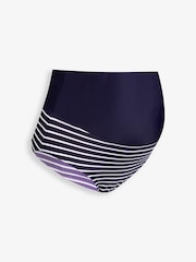 JoJo Maman Bébé Navy White Stripe Spot Frill Maternity Tankini Set - Image 6 of 6