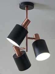 Pacific Black Biba 3 Light Electrified Ceiling Light Pendant - Image 2 of 3