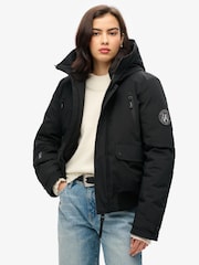 Schwarz - Superdry City Wattierte Bomberjacke - Bild 1 von 5