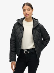 Superdry Black Hooded Quilt Liner Jacket - Image 2 of 6