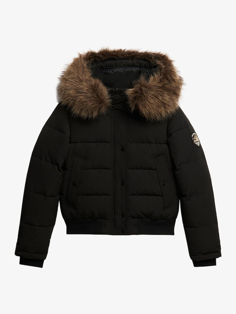 Zwart - Superdry Everest bomberjack met capuchon - Image 10 of 11