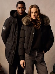Superdry Black Everest Hooded Bomber Jacket - Image 2 of 11