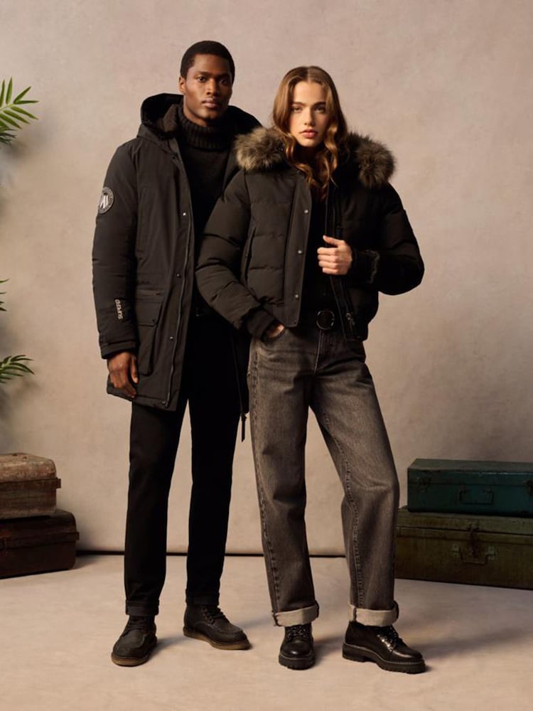 Zwart - Superdry Everest bomberjack met capuchon - Image 3 of 11