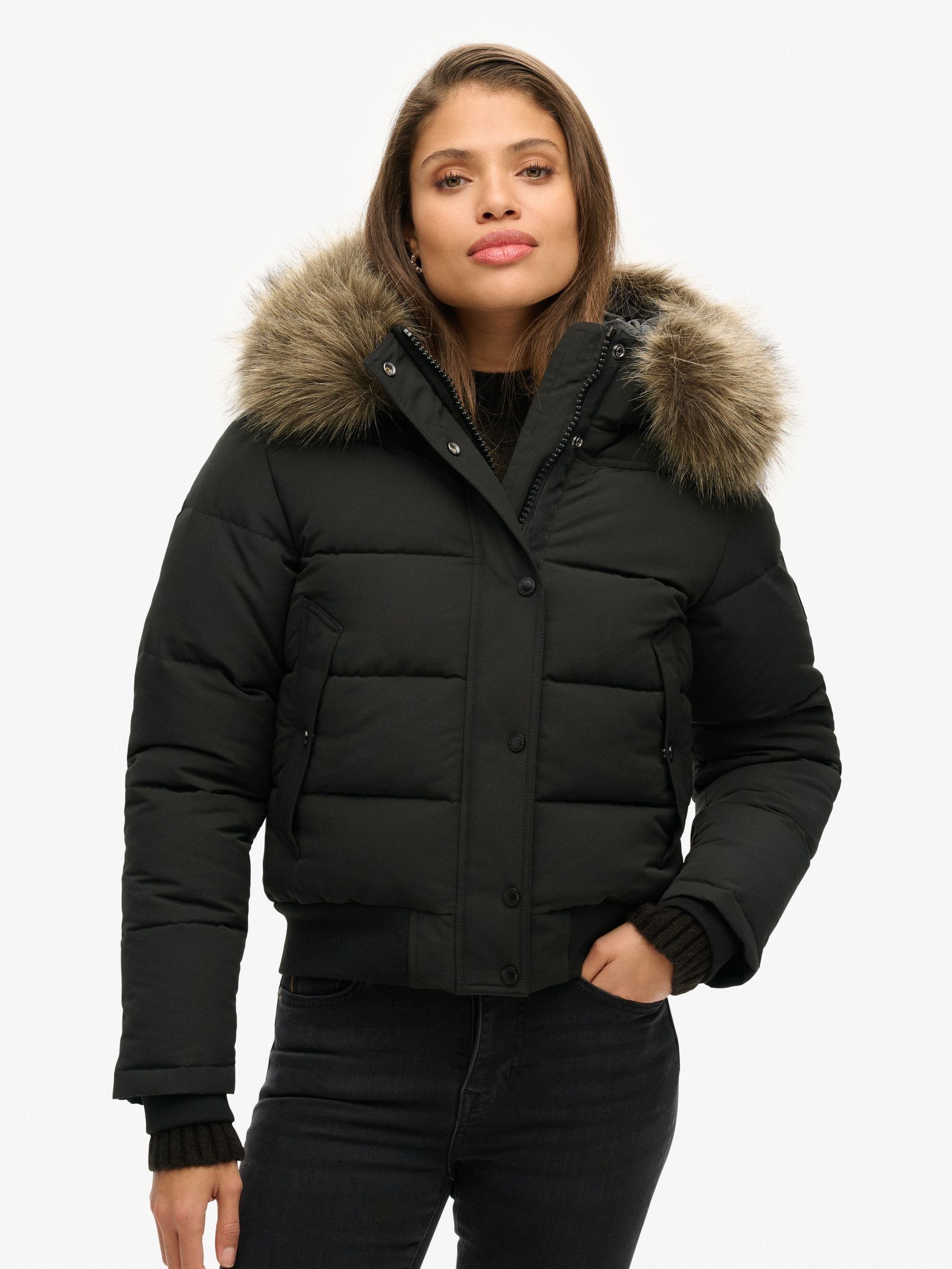 Buy Superdry Black Everest Hooded Bomber Jacket from Next Germany