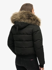 Superdry Black Everest Hooded Bomber Jacket - Image 6 of 11