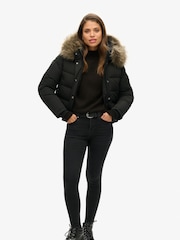 Superdry Black Everest Hooded Bomber Jacket - Image 7 of 11