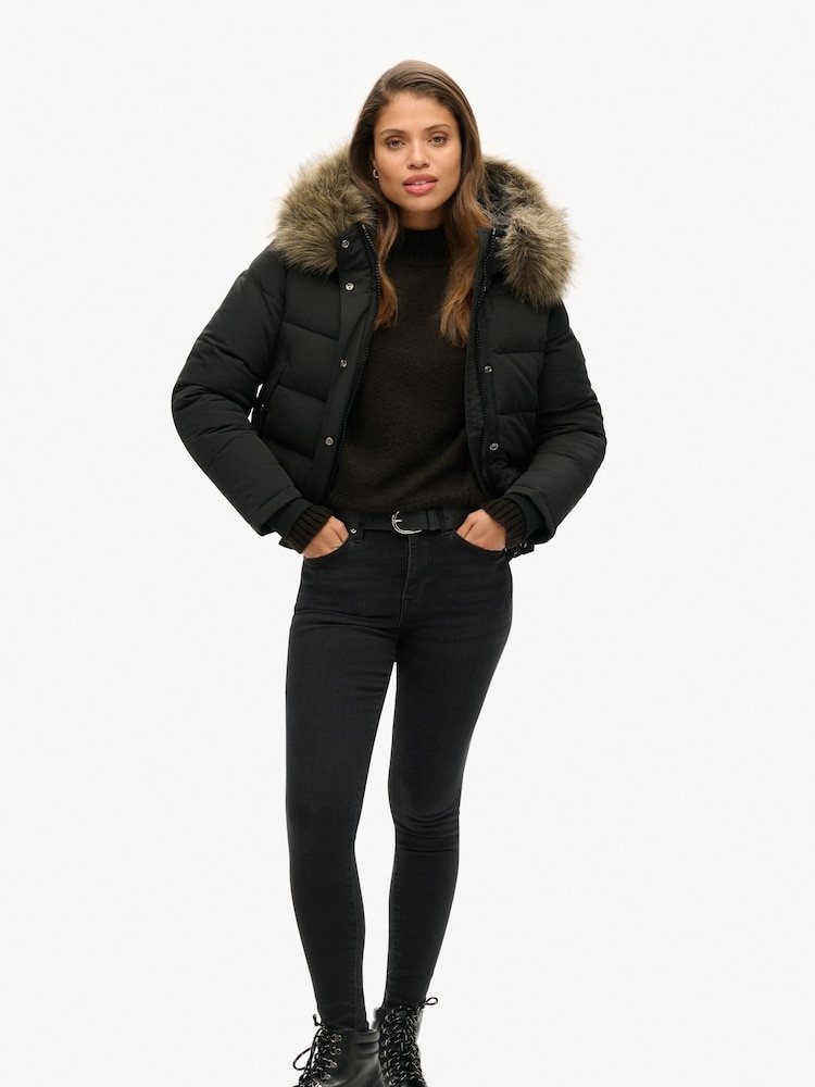 Zwart - Superdry Everest bomberjack met capuchon - Image 7 of 11