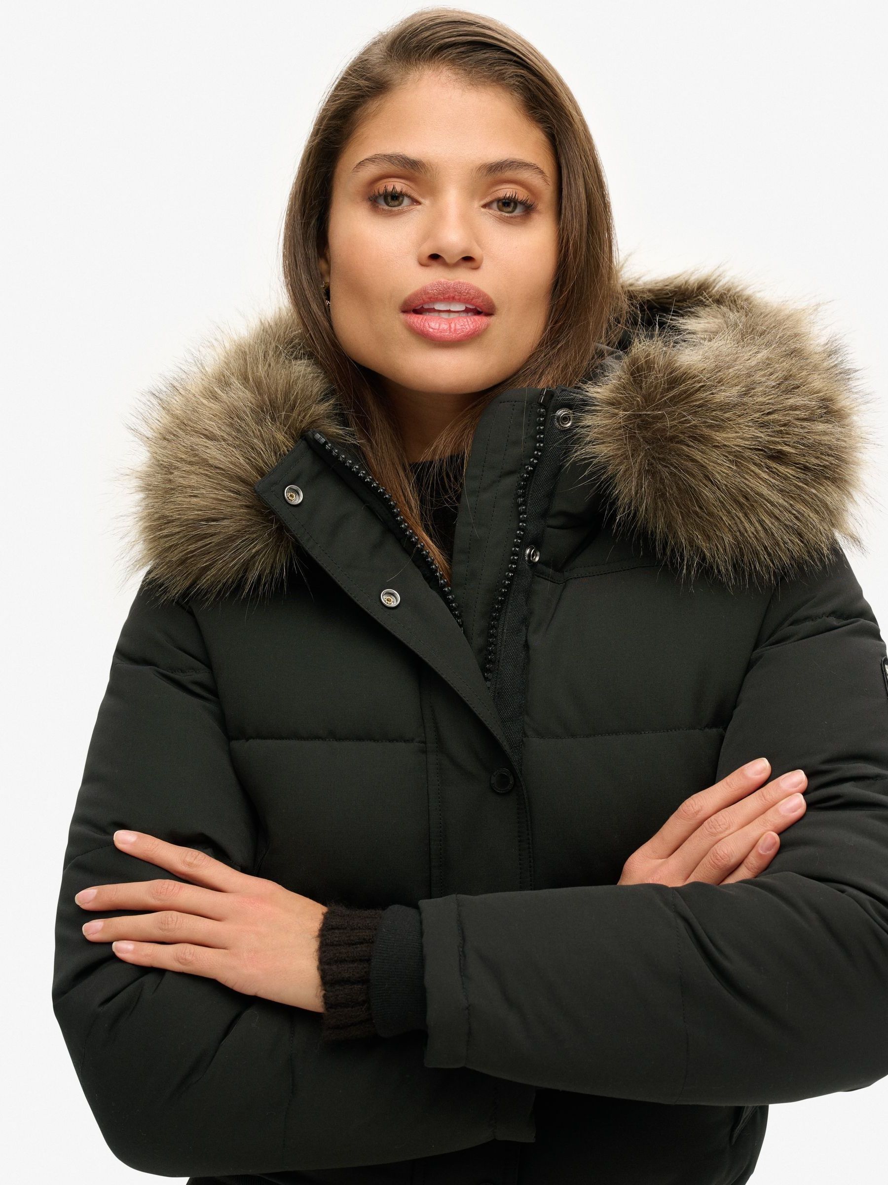 Buy Superdry Black Everest Hooded Bomber Jacket from Next Canada