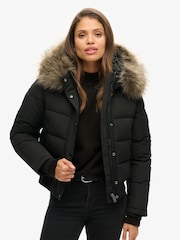 Superdry Black Everest Hooded Bomber Jacket - Image 8 of 11