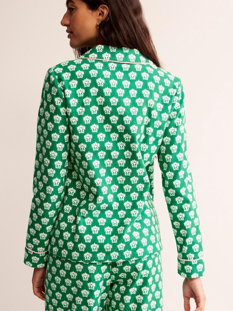 Boden Green Brushed Cotton Pyjama Shirt - Image 2 of 5