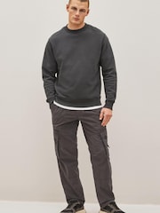 Anthrazitgrau - Tech Cargo-Hose mit Gürtel - Bild 3 von 10