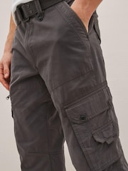 Anthrazitgrau - Tech Cargo-Hose mit Gürtel - Bild 5 von 10