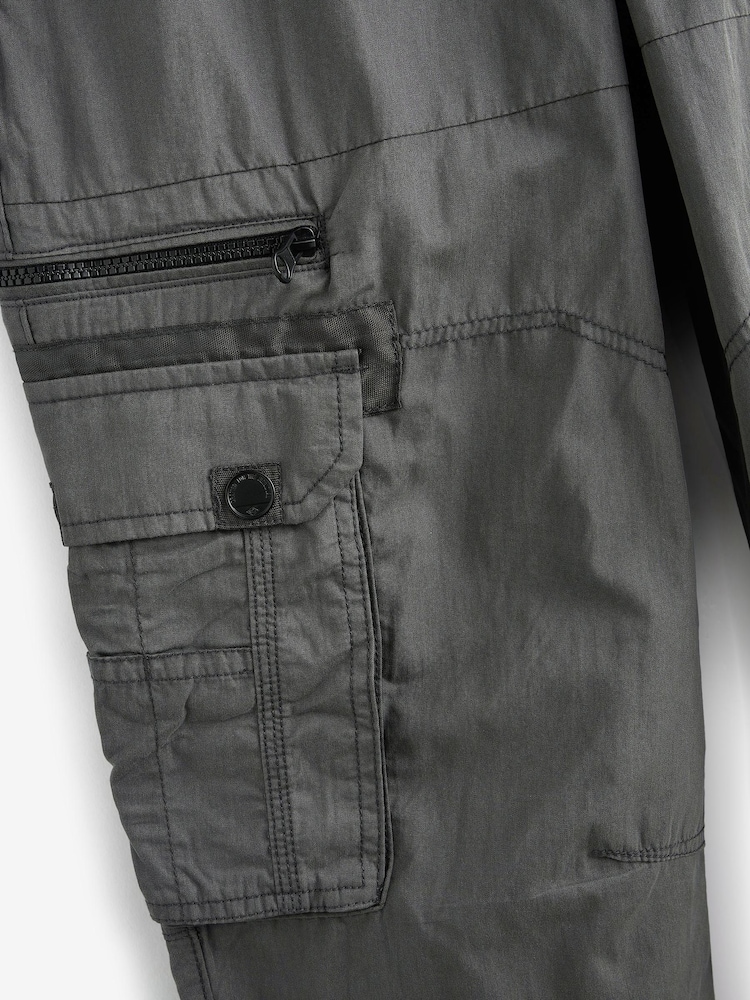 Charcoal Grey Belted Tech Cargo Trousers - Image 10 of 10 Charcoal Grey Belted Tech Cargo Trousers - Image 10 of 10
