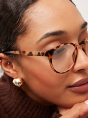 Tortoiseshell Brown Round Ready to Read Glasses - Image 2 of 6