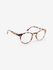 Tortoiseshell Brown Round Ready to Read Glasses - Image 3 of 6