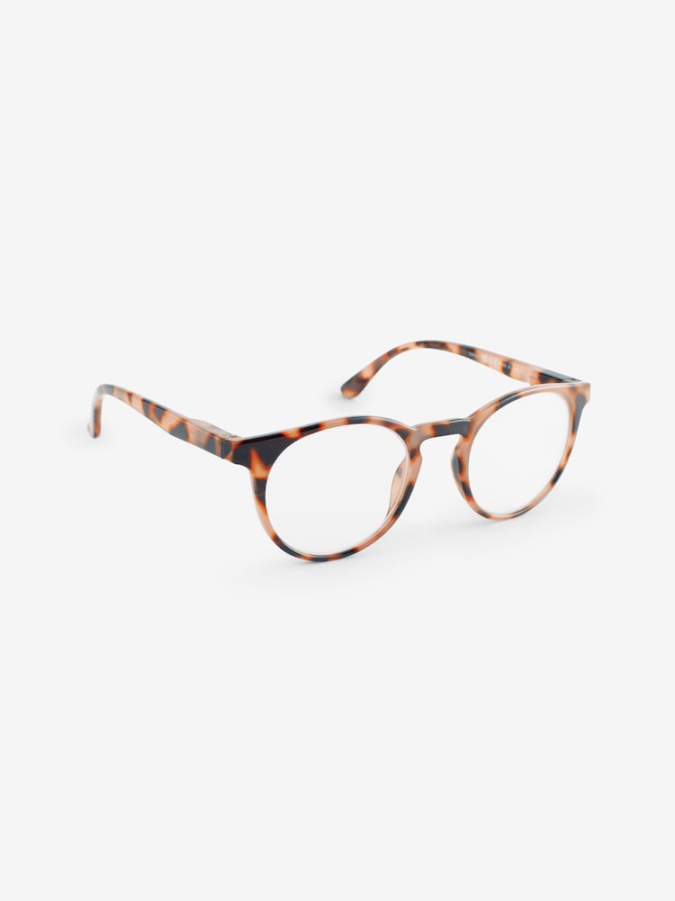 Tortoiseshell Brown Round Ready to Read Glasses - Image 3 of 6