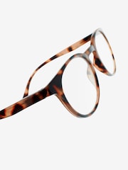 Tortoiseshell Brown Round Ready to Read Glasses - Image 5 of 6