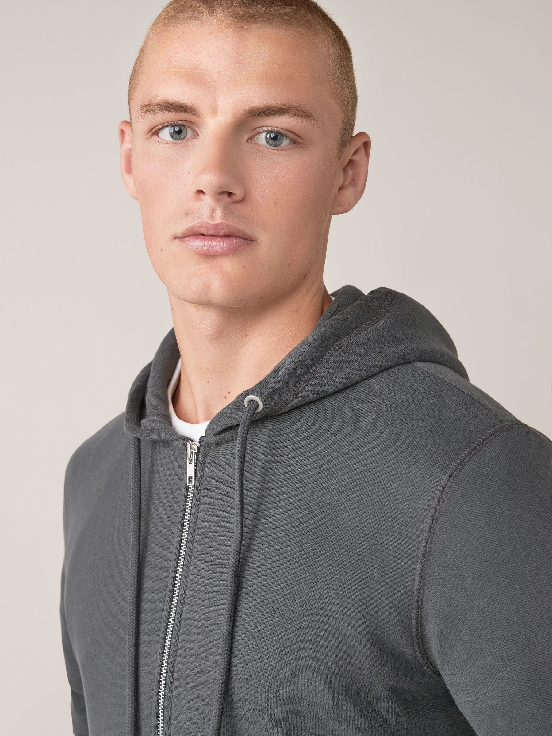 Buy Charcoal Grey Zip Through Hoodie from Next USA