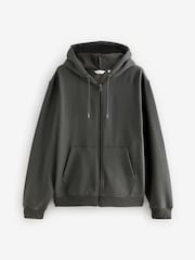 Charcoal Grey Zip Through Hoodie - Image 5 of 7