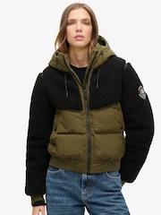 Superdry Grey Marl/Jaffa Everest Bomber Hybrid Jacket - Image 1 of 7