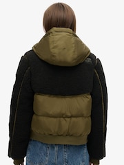 Superdry Grey Marl/Jaffa Everest Bomber Hybrid Jacket - Image 2 of 7