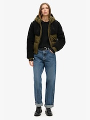 Superdry Grey Marl/Jaffa Everest Bomber Hybrid Jacket - Image 3 of 7