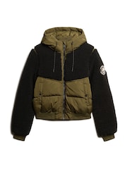Superdry Grey Marl/Jaffa Everest Bomber Hybrid Jacket - Image 5 of 7