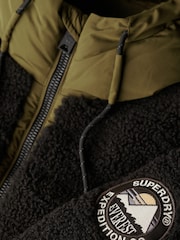 Superdry Grey Marl/Jaffa Everest Bomber Hybrid Jacket - Image 6 of 7