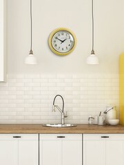 Jones Clocks Yellow A Retro Wall Clock - Image 1 of 3
