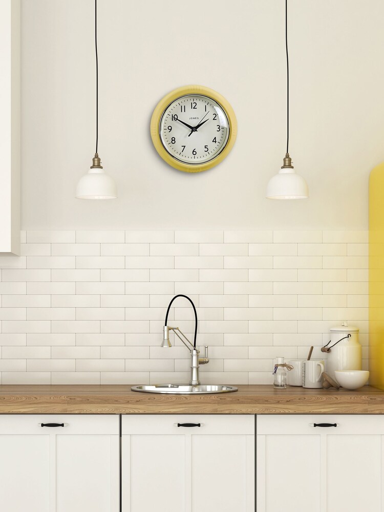 Jones Clocks Yellow A Retro Wall Clock - Image 1 of 3