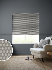 Emily Bond Smokey Grey 100% Cotton Jaipur Made to Measure Roman Blinds - Image 1 of 6