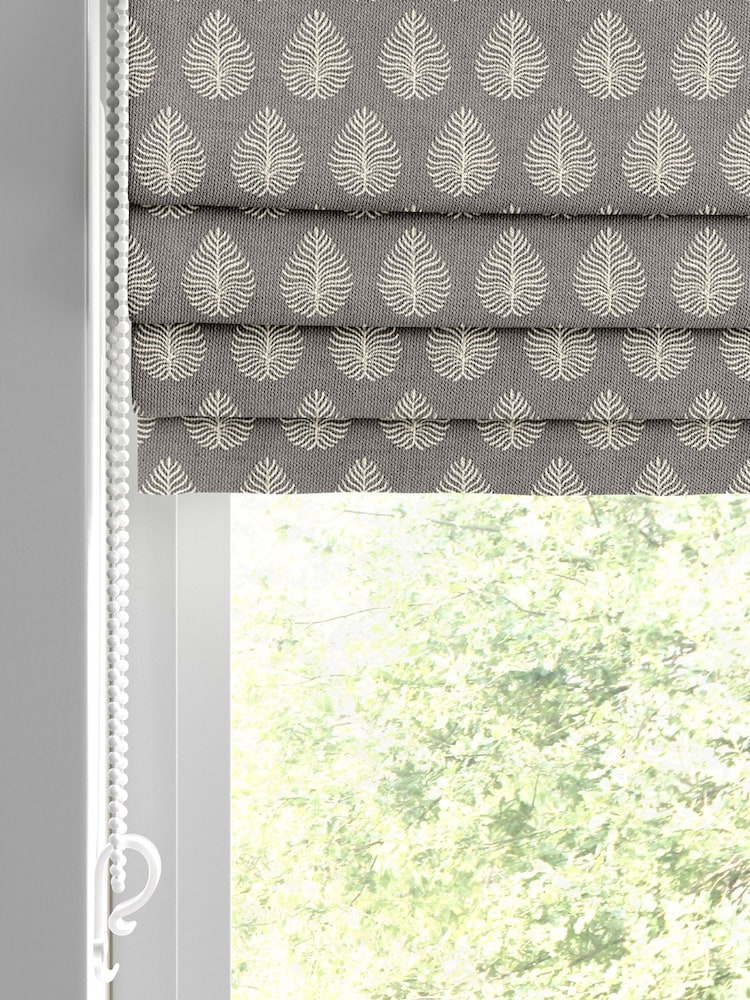 Emily Bond Smokey Grey 100% Cotton Jaipur Made to Measure Roman Blinds - Image 2 of 6