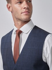 Mid Blue Check Suit Waistcoat - Image 3 of 8